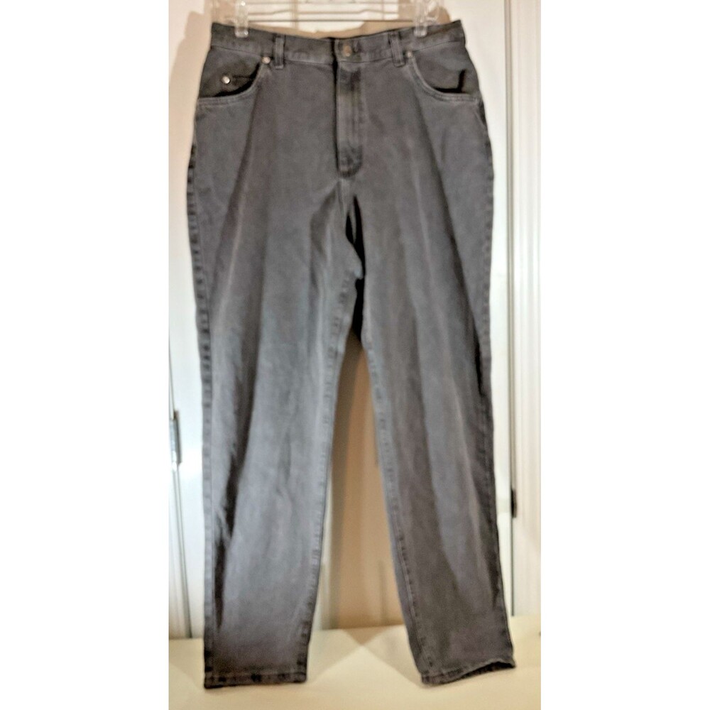 Lee Women's Riveted Jeans Black Straight Leg 5 Pocket Size 16 Casual Classic EUC